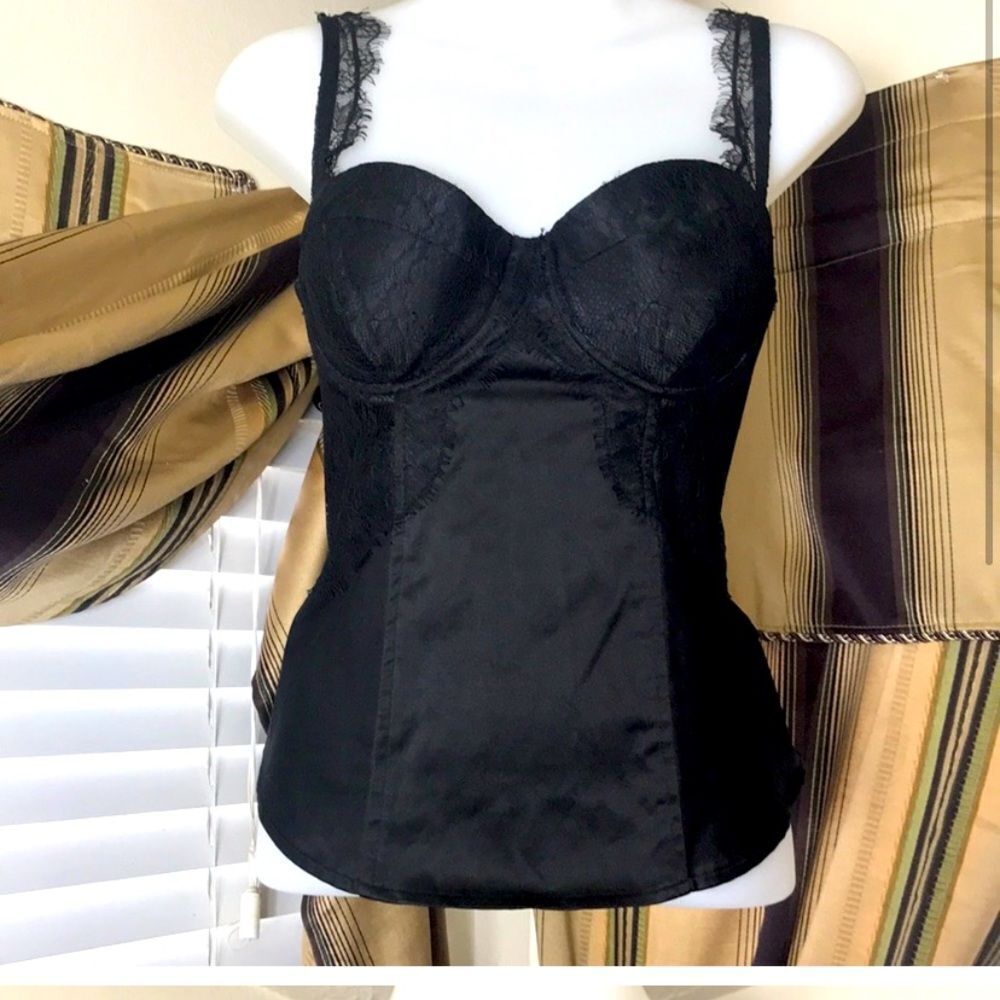 Corset Style Black Top | Guess